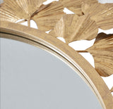 Martha Stewart Eden 30.5-Inch Ginkgo Wall Mirror in Antique Gold Foil