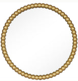Farmhouse Beaded Round Wall Mirror
