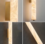 Brass Alabaster Wall Sconces, Indoor Marble Wall Lighting, Natural Stone Wall Mounted Lamp, Bathroom Vanity Light Fixtures,