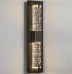 Modern 1-Light Black Dimmable LED Wall Sconce Wall Lighting with Crystal Bubble Glass Shade