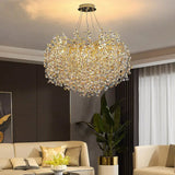 Antique Gold Glass Crystal Chandelier