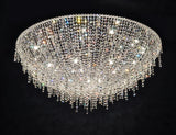 Modern LED Half Round Crystal Ceiling Chandelier - Elegant Illumination for Living and Dining Spaces