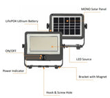 LED Solar Emergency waterproof  solar, floodlight, for Home Use 
LED Bead: 347PCS,SMD2835
Solar Panel: 4.5W/6V, MONO
Lithium Battery: 3.7V/7200MAH, LiFePO4
Material: ABS+Tempered glass
Certificate: CE,ROHS