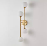 KAWOTI
4-Light Antique Brass Wall Sconce with Frosted Opal Ribbed Glass Shade