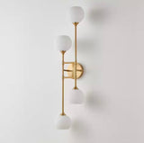 KAWOTI
4-Light Antique Brass Wall Sconce with Frosted Opal Ribbed Glass Shade