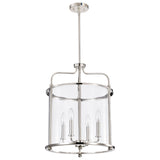 Yorktown 4 Light
Pendant;  Polished Nickel Finish Finish; Clear Glass