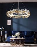 Circular Clear Glass Disk Chandelier