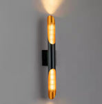 2-Lights Matte Black and Gold Die-casting Aluminum Wall Sconce Vanity light