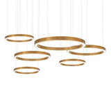 5-Ring Modern LED Pendant Chandelier – Black Finish