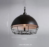 Industrial LED pendant Iron Dome Hanging Lamp Farmhouse 1 Bulb Dining Room Pendant Lighting in Black/Rust/Silver with Cage