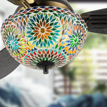 42"W Pierre Led Indoor Mosaic Glass Ceiling Fan