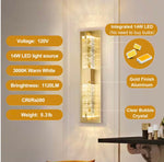 Modern 1-Light Gold Dimmable LED Wall Sconce Wall Lighting with Crystal Bubble Glass Shade