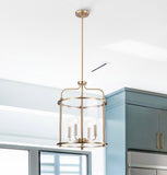 Yorktown 4 Light
Pendant; Burnished Brass Finish; Clear Glass