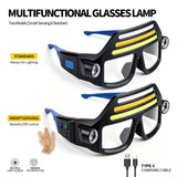 LED Safety Glasses with Integrated Lights – Motion Sensor & Touch Control | USB-C Rechargeable | 5 Lighting Modes | Yellow