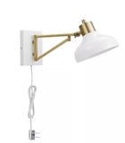 Globe Electric
Berkeley 1-Light White and Brass Plug-In or Hardwire Swing Arm Wall Sconce