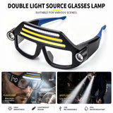 LED Safety Glasses with Integrated Lights – Motion Sensor & Touch Control | USB-C Rechargeable | 5 Lighting Modes | Yellow
