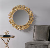 Martha Stewart Eden 30.5-Inch Ginkgo Wall Mirror in Antique Gold Foil