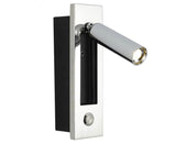 LED Bedside Reading Wall Light — brush, nickel ￼Adjustable and Foldable