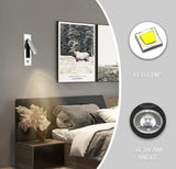 LED Bedside Reading Wall Light — brush, nickel ￼Adjustable and Foldable