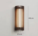Vintage Walnut Solid Wood Grid Wall Lamp Wabi-sabi style Wall Sconce lights for Bedroom Bedside Living Dining Room