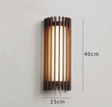 Vintage Walnut Solid Wood Grid Wall Lamp Wabi-sabi style Wall Sconce lights for Bedroom Bedside Living Dining Room
