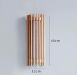 Vintage Walnut Solid Wood Grid Wall Lamp Wabi-sabi style Wall Sconce lights for Bedroom Bedside Living Dining Room