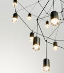 Wireflow Chandelier 2300-QS
The Lines Chandelier lamps. the Lines  Chandelier light fittings reinterpret and update the traditional suspended lighting fixture through an exercise of simplification, bestowing a delicate and marked conceptual character to a