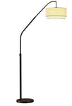 ARTIVA
(Brand Rating: 4.3/5)
Ariana Il Extendable 72 in. to 80 in. LED Antique Satin Brass Arched Floor Lamp With Double Shade