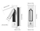 LED Bedside Reading Wall Light — brush, nickel ￼Adjustable and Foldable
