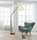 ARTIVA
(Brand Rating: 4.3/5)
Ariana Il Extendable 72 in. to 80 in. LED Antique Satin Brass Arched Floor Lamp With Double Shade