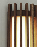 Vintage Walnut Solid Wood Grid Wall Lamp Wabi-sabi style Wall Sconce lights for Bedroom Bedside Living Dining Room