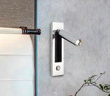 LED Bedside Reading Wall Light — brush, nickel ￼Adjustable and Foldable