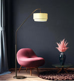ARTIVA
(Brand Rating: 4.3/5)
Ariana Il Extendable 72 in. to 80 in. LED Antique Satin Brass Arched Floor Lamp With Double Shade
