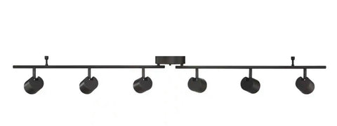 6-Light Black Integrated LED Track Lighting Kit with Adjustable Bar and 6-Rotating Track Heads