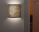 It's Exciting Lighting London Barrel Sconce Indoor Battery Operated Integrated LED Wall Sconce with Candle Flicker Mode and Brown/Beige Shade