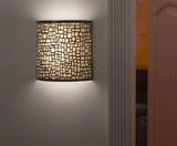 It's Exciting Lighting London Barrel Sconce Indoor Battery Operated Integrated LED Wall Sconce with Candle Flicker Mode and Brown/Beige Shade
