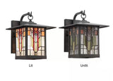River of Goods Foss 1-Light Oil Rubbed Bronze Outdoor Stained Glass Wall Lantern Sconce