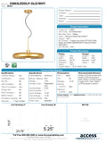 Bistro LED 24 inch Gold and White Pendant Ceiling Light