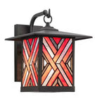 River of Goods (Brand Rating: 4.5/5) Tiernan 1-Light Oil Rubbed Bronze Outdoor Stained Glass Wall Lantern Sconce