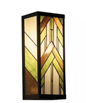River of Goods (Brand Rating: 4.5/5) Mission 1-Light Black Satin Outdoor Stained Glass Wall Lantern Sconce