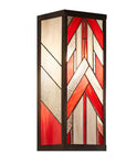 River of Goods (Brand Rating: 4.5/5) Mission 1-Light Red and Black Satin Outdoor Stained Glass Wall Lantern Sconce