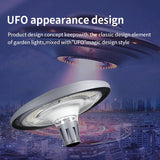 UFO solar lighting Outdoor Lamp Post Light with 98 inch Pole IP67 Waterproof Solar Post Light Outdoor Auto Dusk to Dawn Solar Landscape Path Light with Remote for Lawn Pathway Driveway Yard
