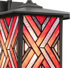 River of Goods (Brand Rating: 4.5/5) Tiernan 1-Light Oil Rubbed Bronze Outdoor Stained Glass Wall Lantern Sconce