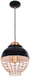 Dive LED 12 inch Shiny Black and Copper led Pendant Ceiling Light