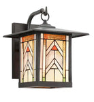 River of Goods Foss 1-Light Oil Rubbed Bronze Outdoor Stained Glass Wall Lantern Sconce