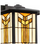 River of Goods (Brand Rating: 4.5/5) Craftsman Style 1-Light Oil Rubbed Bronze Outdoor Stained Glass Wall Lantern Sconce